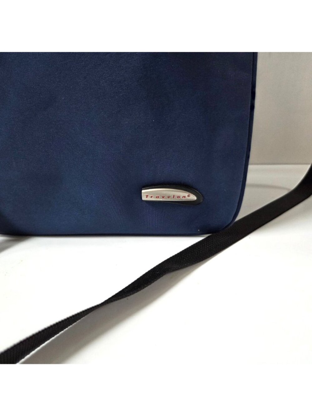 Travelon Purse Blue Expandable Crossbody Messenger Travel Organizer Bag - Picture 3 of 16